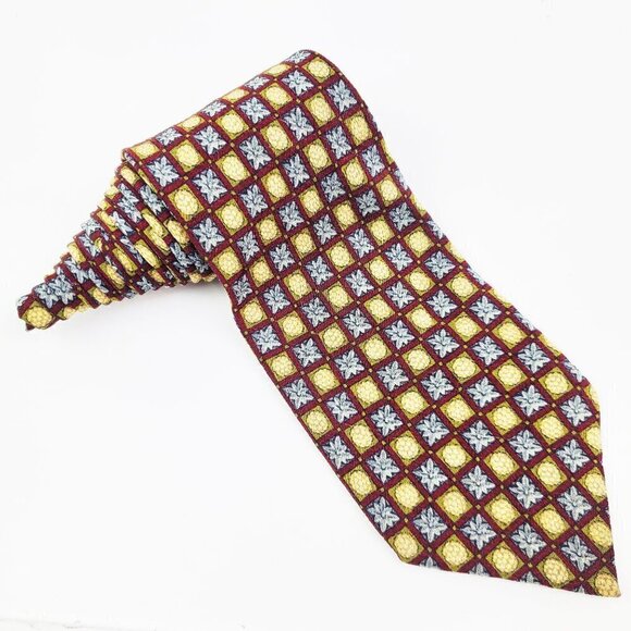 Giorgio Armani Le Collezioni Neck Tie Silk Italy Geometric Ornament Pattern 58" - Picture 1 of 13